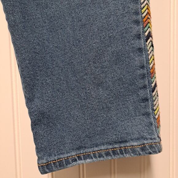 Knox Rose Ankle Jeans Womens 12 Blue Stretch Denim Mid Rise Chevron Side Stripe - Picture 7 of 14